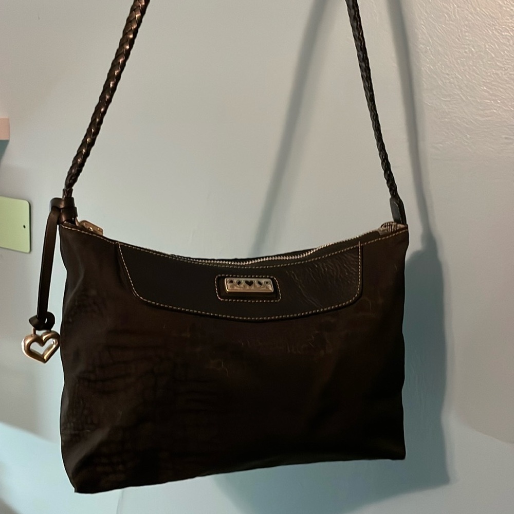 Brighton Black Fabric and Leather Bag